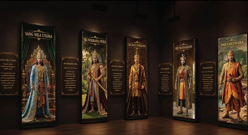 Five Kings portrait gallery exhibit panels